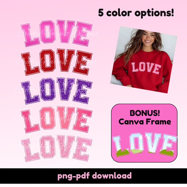 Valentine’s Day “LOVE” Design Set with BONUS Canva Frame